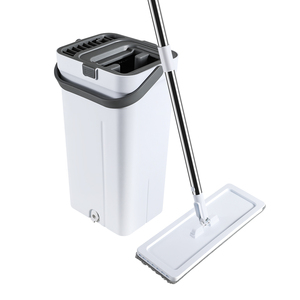 Ensemble serpillière et seau Masthome pour le nettoyage des sols, serpillière plate à lavage mains libres 360°, serpillière en microfibre pour le nettoyage des sols avec seau - Product Image 1