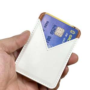 Porte-cartes adhésif en cuir PU avec logo personnalisé imprimé par sublimation pour téléphone portable - Product Image 3