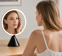 Miroir circulaire personnalisé grand format avec éclairage LED à gradation progressive, détection infrarouge et fonction de rotation pivotante