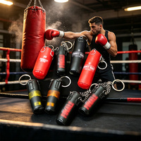 Porte-clés mini-gant de boxe personnalisé avec logo imprimé, porte-clés sac de frappe pour passionnés de boxe, porte-clés sac de sable 3D en cuir PU pour la gym et l'entraînement