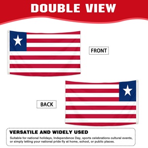 Banderas de Pared de Poliéster de Doble Cara para Publicidad, 3x5 Pies, Bandera Personalizada de Liberia, Bandera Nacional de Liberia, Bandera de la Estrella Solitaria de Liberia - Product Image 3