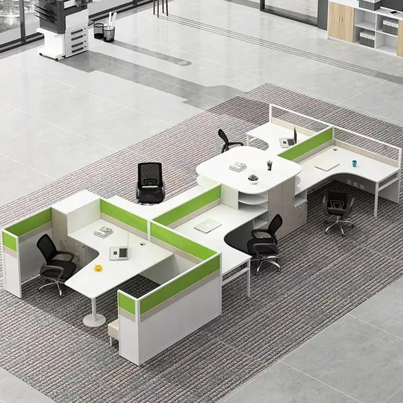 Modern Office Cubicle manager and staff sets Aluminum L Shape Cubicle Office furniture Workstation Office Partition Desk