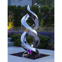 Sculpture d'art en acier inoxydable poli sur mesure J282, modèle publicitaire extérieur moderne de grande taille, avec impression PVD/spray