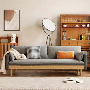 Skandinavisches Apartment-<span class=keywords><strong>Sofa</strong></span>-Set Dreisitzer-Schlafsofa Geräumig & Stilvoll High-Tech-Stoff Abnehmbarer Waschbarer Bezug - Product Image 1