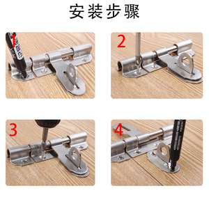 Stainless Steel Surface Mounted Door Bolts Heavy Duty Industrial Design Easy Installation For Warehouse Security - Product Image 4