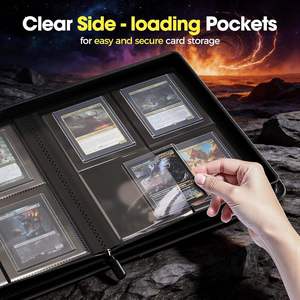 Classeur à 4 pochettes 3x4 pouces avec logo personnalisé, fenêtre transparente et chargement par le haut, pour collection de cartes de sport et de trading - Product Image 3