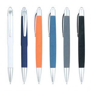 Stylo bille d'hôtel en plastique recouvert de caoutchouc souple avec logo, vente chaude - Product Image 1