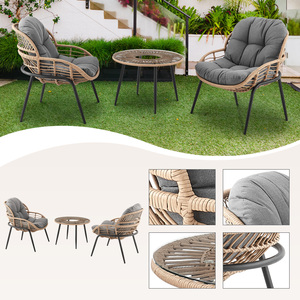 Modern Rattan <b>Garden</b> <b>Table</b> and Chair Set Wholesale for Bedroom Bathroom Apartment Home Office Use - Product Image 4