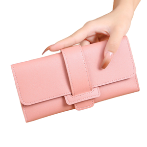 Ingrosso nuova versione coreana portafoglio lungo da <span class=keywords><strong>donna</strong></span> a tre volte alla moda con fibbia in poliestere per borsa a mano da <span class=keywords><strong>donna</strong></span> portamonete - Product Image 1