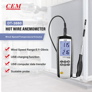 CEM DT-3880 핫 와이어 풍속계 USB 인터페이스 풍속 게이지 열 센서 산업용 LCD 디스플레이와 휴대용 핸들 - Product Image 2