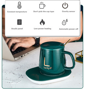 Set Tazza Riscaldante Smart in Ceramica da 400ml Scaldatazza a Temperatura Costante 55 Gradi Design Minimalista per Casa Soggiorno Camera da Letto Confezione Regalo - Product Image 4
