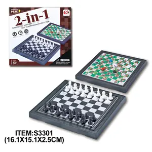 성인과 어린이를위한 2 In 1 마그네틱 체스 및 체커 보드 게임