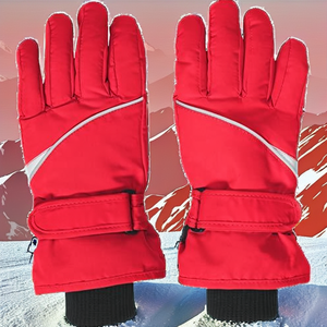 Custom Winter Ski Snowboard <b>Gloves</b> Waterproof Windproof Thermal <b>Touchscreen</b> Full Finger Hook Loop Closure for Women Polyester - Product Image 2