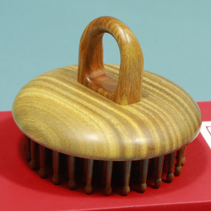 Peine de sándalo para masaje del cuero cabelludo, cepillo de madera de 81 dientes para el cuidado de los meridianos de la cabeza - Product Image 2
