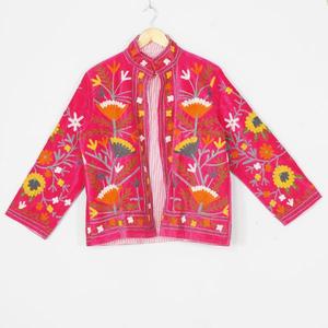 Premium Handmade <b>Women</b> <b>Velvet</b> Suzani <b>Jacket</b> Floral Embroidered Designer Boho Vintage Coat High Quality Wholesale Apparel Supply - Product Image 2