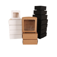 Boîtes à gâteaux, à tartes et à cupcakes en kraft personnalisées de 55*55*25 mm avec fenêtre transparente