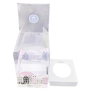 Custom single cupcake boxes individual cupcake boxes PVC clear window cupcake boxes with insert