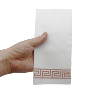 Serviette en lin de luxe blanc pur 2ply feuille douce pli conception unie papier épais et confortable