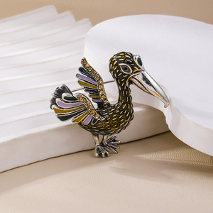 Weiman Nuevo Broche Creativo Retro Único de Aves (Tucán y Cormorán) con Esmalte de Colores y Zirconia Exquisita, Estilo Neutral y Sencillo, para Boda y Niños - Product Image 2