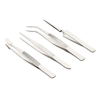 Ensemble de 4 pinces de précision pour la fabrication de bijoux, pointes croisées, plates, courbées et en forme de pelle, en acier inoxydable