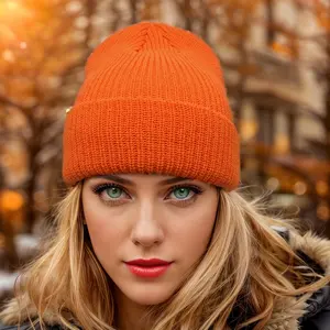 Topi beanie rajutan polos logo kustom klasik topi musim dingin manset tunggal merah hitam grosir topi bonnet toque rajut ribbed