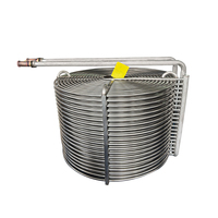 Serpentín de enfriamiento de acero inoxidable soldado con precisión de larga duración para jugo/cerveza/leche, tipo intercambiador de calor