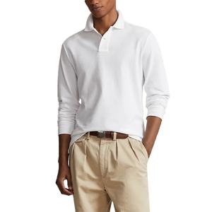 Camisa Polo de Manga Larga para Hombre, Estilo Vintage, Casual, Corte Ajustado, 100% Algodón, Cuello Acanalado, Lisa, al por Mayor - Product Image 1