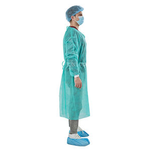 Blouse chirurgicale jetable PP SMS à manchette élastique AAMI niveau 1/2/3/4 Blouse d'isolement médicale dentaire pour visiteur d'hôpital - Product Image 4