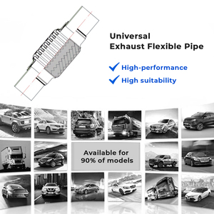 Universal 45X260mm Soudage Double <span class=keywords><strong>Tresse</strong></span> SS201Silencieux Flexible Soufflet Joint Tuyau D'<span class=keywords><strong>échappement</strong></span> Tuyau Flexible pour Voitures - Product Image 2