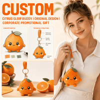 Jouet en peluche personnalisé OEM ODM, animal en peluche, mascotte, porte-clés Citrus Glow Buddy, cadeau d'entreprise pour la beauté et les soins de la peau, promotion du logo