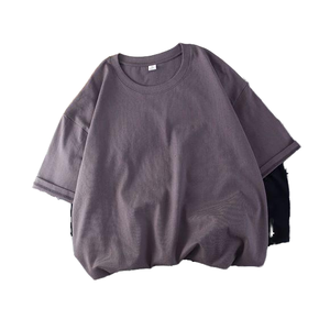 T-shirt court graphique personnalisé pour homme, 100 % coton, délavé à l'acide, style streetwear vintage, coupe ample et carrée, tricoté - Product Image 1