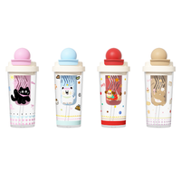 Gobelet isotherme en plastique de 550 ml avec infuseur à thé, couvercle anti-poussière, paille flottante, sangle et double mode de consommation, motif chat mignon, pour étudiants et écoliers - Vente en gros