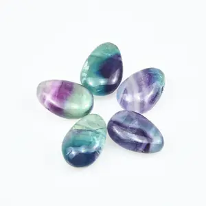 Miss Stone Factory Direct 30mm Water Drop Rainbow Fluorite Pendant Casual Style Pear Shape For Jewelry Making