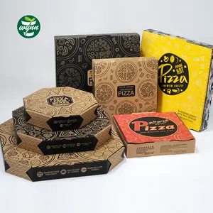 Kotak Pizza Grosir Kotak Pengiriman Mudah Terurai Logo Kustom 16 Inci untuk Skuter