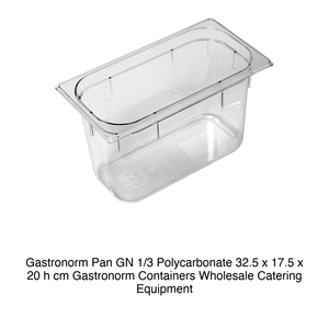 Bac alimentaire en polycarbonate GN 1/3 32,5 × 17,5 × 20 h cm, sans couvercle, -100/+100 ° C - Product Image 2
