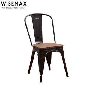 WISEMAX Mobilier de café design classique <span class=keywords><strong>Chaise</strong></span> de restaurant industrielle <span class=keywords><strong>Chaise</strong></span> de salle à manger vintage en <span class=keywords><strong>métal</strong></span> avec siège en <span class=keywords><strong>bois</strong></span> <span class=keywords><strong>Chaise</strong></span> de bistro - Product Image 3
