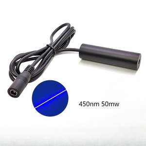 16X60mm 450nm 50MW Módulo láser azul de una línea Posicionador Enseñanza Demostrador Lente de vidrio - Product Image 1