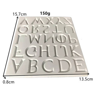 Moules <span class=keywords><strong>en</strong></span> silicone DIY rectangulaires personnalisés de 26 pièces, lettres majuscules anglaises <span class=keywords><strong>en</strong></span> métal industriel 3D MingLiU-ExtB, forme de police de caractères - Product Image 2