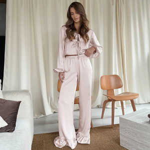 Nuovo Pigiama Donna Autunno Inverno 2026 con Volant e Maniche Lunghe, Comodo e Delicato sulla Pelle, Abbigliamento da Casa - Product Image 6