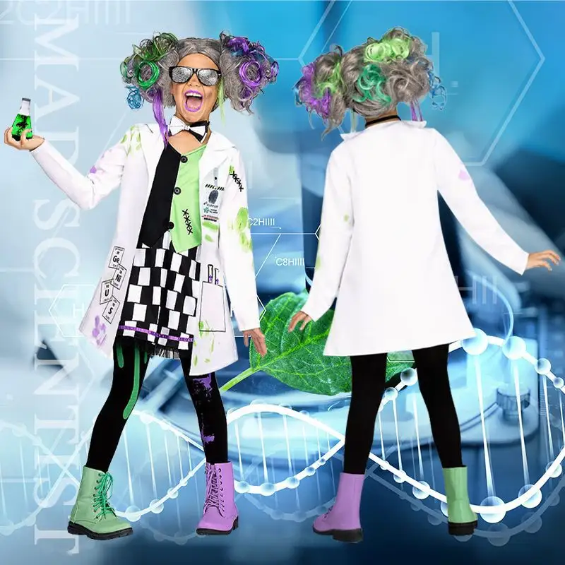 Children's Kindergarten Performance Careers Lab Cos Clothing Physicist Children's Clothing Mad Scientist Stage Cosplay Costume