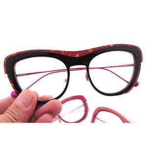 ストッククリアランスランダムトレンディファッションアセテートフレームメタルテンプル光学メガネ高品質フランスブランド眼鏡 - Product Image 4