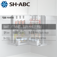 SH-ABC Étagère à épices motorisée escamotable en acrylique pour comptoir de cuisine moderne, système de levage pour rangement d'épices