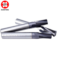 Fraise à filetage droite BSP en acier au tungstène CNC 55 degrés, revêtement TiAlN, 65HRC, pour centre d'usinage CNC