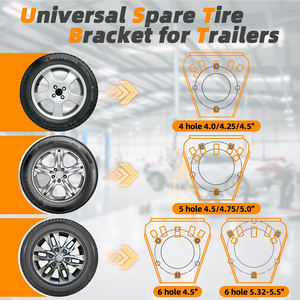 <span class=keywords><strong>Support</strong></span> <span class=keywords><strong>de</strong></span> <span class=keywords><strong>roue</strong></span> <span class=keywords><strong>de</strong></span> <span class=keywords><strong>secours</strong></span> AMBITION <span class=keywords><strong>pour</strong></span> accessoires <span class=keywords><strong>de</strong></span> <span class=keywords><strong>remorque</strong></span> utilitaire, conception à 3 écrous <span class=keywords><strong>pour</strong></span> supporter 180 livres, compatible avec la plupart des roues à 4, 5 et 6 goujons - Product Image 6