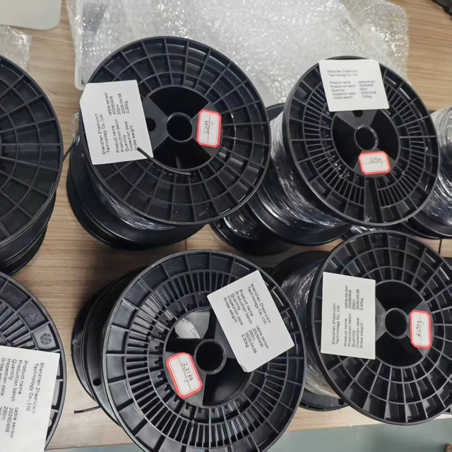 PVDF Piezoelectric Cable Sensors Customized Black Shell Version Industrial Automation Piezoelectric Cable Sensor