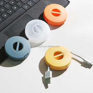2021 Multifunctional Mini USB Cable/ Earphone/ Charge/ Cord Organizer Box for Winder Plastic Cable Storage Case Portable