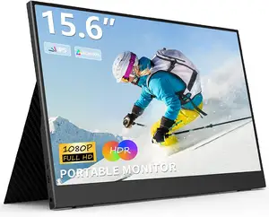 Monitor Gaming Full HD 1080P, Monitor portabel 15.6 inci dengan USB tipe-c untuk Laptop Pc ponsel