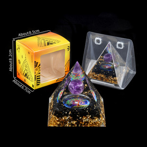 Oferta Especial: Adornos Pequeños de Resina con Cristales Naturales, Pirámide de <span class=keywords><strong>Amatista</strong></span> y Grava <span class=keywords><strong>para</strong></span> Decoración del Hogar - Product Image 3