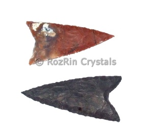 Pointes de flèche en agate de cristal gravées RozRin, artisanat indien fait main, 2-2,5 pouces, pierre précieuse sculptée, objet d'art de collection antique - Product Image 2