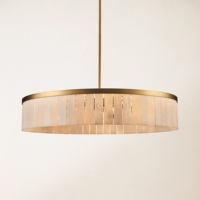 Lustre moderne minimaliste en marbre naturel rond, luminaire suspendu pour plafond haut, lampe suspendue décorative pour salon, LED